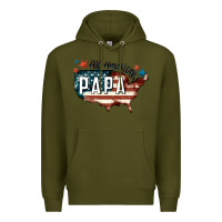 Army Green all american papa Premium Hoodie - FaDigitalArtStudio