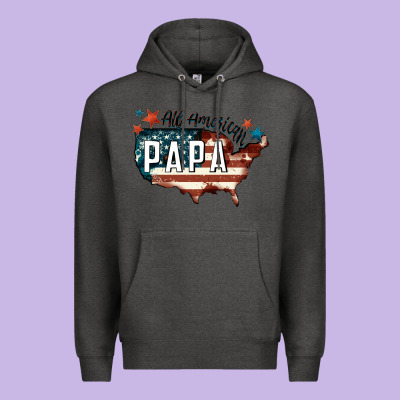 All American Papa Premium Hoodie Designed By Fadigitalartstudio