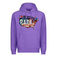 Purple all american papa Premium Hoodie - FaDigitalArtStudio