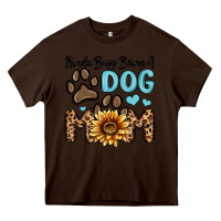 Chocolate Brown kinda busy being a dog mom Heavy Core Tee - MaliasSmallBusiness