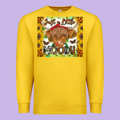 Just A Little Moody Premium Sweatshirt Designed By Cowhidedigitalart