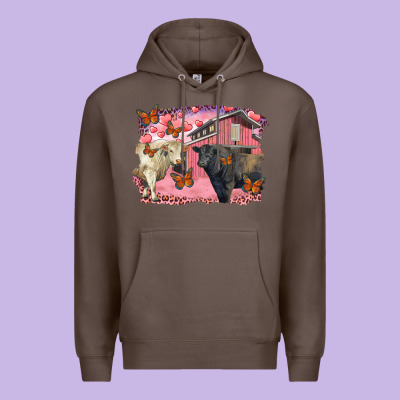 Valentine's Day Barn And Black Angus With Charolais Premium Hoodie Designed By Ranaportraitstore