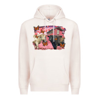 Pale Pink valentine's day barn and black angus with charolais Premium Hoodie - RanaPortraitStore