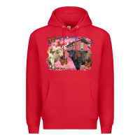 Red valentine's day barn and black angus with charolais Premium Hoodie - RanaPortraitStore