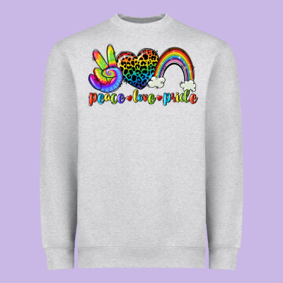Peace Love Pride Heavyweight Sweatshirt Designed By Cowgirlartshop