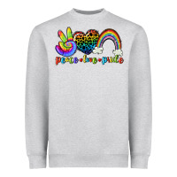 Heather Grey Peace love pride Heavyweight Sweatshirt - CowGirlArtShop