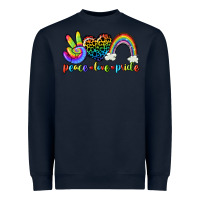 Navy Peace love pride Heavyweight Sweatshirt - CowGirlArtShop