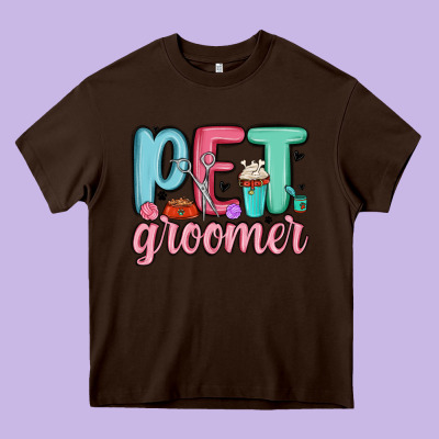 Pet Groomer Heavy Core Tee Designed By Maliassmallbusiness