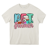 Cream pet groomer Heavy Core Tee - MaliasSmallBusiness