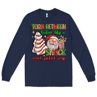 Navy torn between lookin' like a snack and eatin' one Long Sleeve Tee - texasbilliewilder