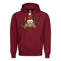 Burgundy joy christmas with gnome bbs Zipper Hoodie - BundleAndBundleShop