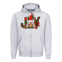 Heather Grey joy christmas with gnome bbs Zipper Hoodie - BundleAndBundleShop