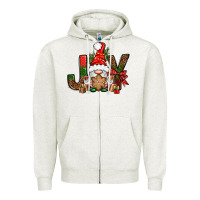 Oatmeal Heather joy christmas with gnome bbs Zipper Hoodie - BundleAndBundleShop