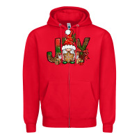 Red joy christmas with gnome bbs Zipper Hoodie - BundleAndBundleShop
