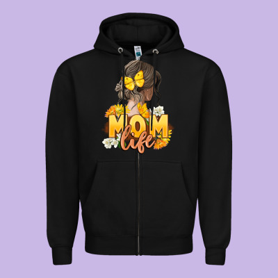 Mom Life Mother's Day Zipper Hoodie Designed By Fadigitalartstudio