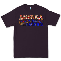 Plum America the beautiful Premium Tee - NancyCooperArtShop