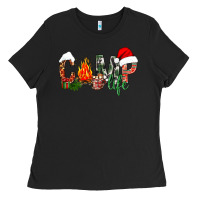 Black christmas camp life Ladies Tee - NancyCooperArtShop
