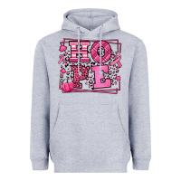 Heather Grey Hope Breast Cancer Awareness Fall Heavyweight Hoodie - LillyAllenDesigns