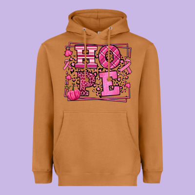 Hope Breast Cancer Awareness Fall Heavyweight Hoodie Designed By Lillyallendesigns