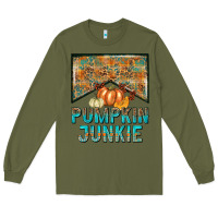 Army Green Pumpkin junkie Long Sleeve Tee - NancyCooperArtShop