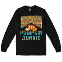 Black Pumpkin junkie Long Sleeve Tee - NancyCooperArtShop