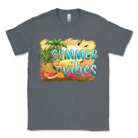 Charcoal Heather summer vibes sunset and fruits Classic Tee - BarkalooDesign