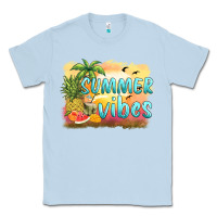 Dusty Blue summer vibes sunset and fruits Classic Tee - BarkalooDesign
