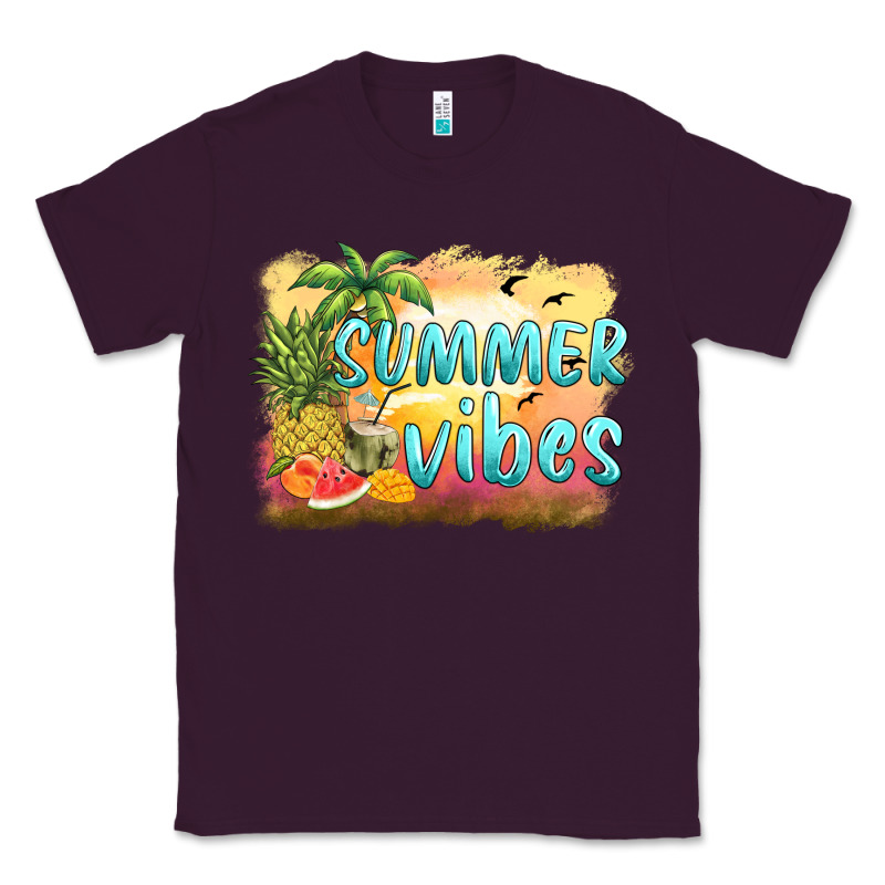 Summer Vibes Sunset And Fruits Classic Tee by BarkalooDesign | Teevron