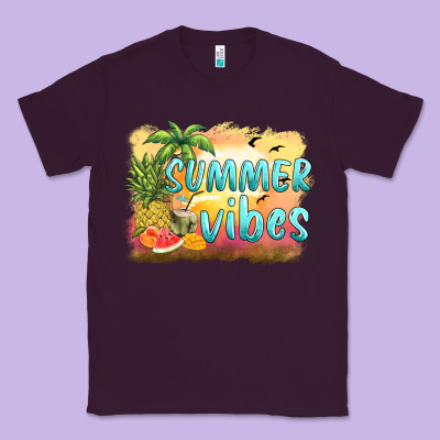 Summer Vibes Sunset And Fruits Classic Tee Designed By Barkaloodesign
