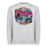 Heather Grey Mama vibes Mother's Day Heavyweight Sweatshirt - CowGirlArtShop