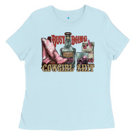 Baby Blue busy doing cowgirl shit liquor boots cigarette Ladies Tee - NancyCooperArtShop