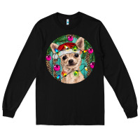 Black Christmas Chihuahua Long Sleeve Tee - RanaPortraitStore