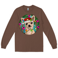 Chestnut Christmas Chihuahua Long Sleeve Tee - RanaPortraitStore