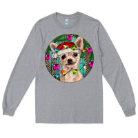 Heather Grey Christmas Chihuahua Long Sleeve Tee - RanaPortraitStore