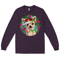 Plum Christmas Chihuahua Long Sleeve Tee - RanaPortraitStore