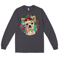 Smoke Christmas Chihuahua Long Sleeve Tee - RanaPortraitStore