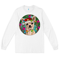 White Christmas Chihuahua Long Sleeve Tee - RanaPortraitStore