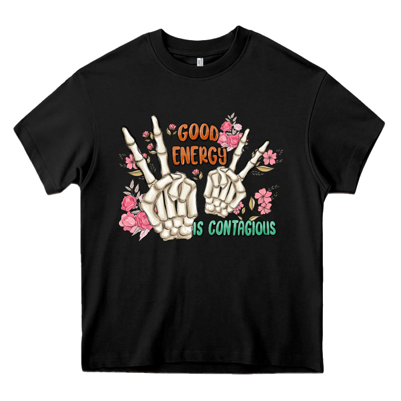 Good Energy Is Contagious Heavy Core Tee by MaliasSmallBusiness | Teevron