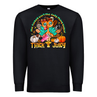 Black The Turkey Ain’t The Only Thing Lookin Thick & J Premium Sweatshirt - CowhideDigitalArt