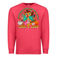 Cardinal The Turkey Ain’t The Only Thing Lookin Thick & J Premium Sweatshirt - CowhideDigitalArt
