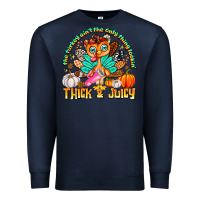 Navy The Turkey Ain’t The Only Thing Lookin Thick & J Premium Sweatshirt - CowhideDigitalArt