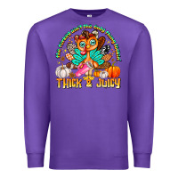 Purple The Turkey Ain’t The Only Thing Lookin Thick & J Premium Sweatshirt - CowhideDigitalArt