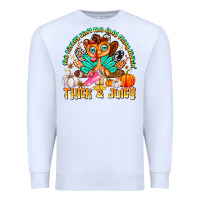 White The Turkey Ain’t The Only Thing Lookin Thick & J Premium Sweatshirt - CowhideDigitalArt