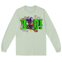 Matcha Boo! with black cat Halloween Long Sleeve Tee - NancyCooperArtShop