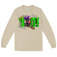 Mushroom Boo! with black cat Halloween Long Sleeve Tee - NancyCooperArtShop