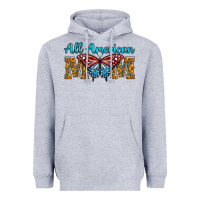 Heather Grey All American Mom Butterfly Heavyweight Hoodie - LillyAllenDesigns
