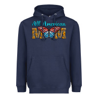 Navy All American Mom Butterfly Heavyweight Hoodie - LillyAllenDesigns