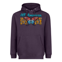 Plum All American Mom Butterfly Heavyweight Hoodie - LillyAllenDesigns