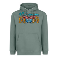 Sage All American Mom Butterfly Heavyweight Hoodie - LillyAllenDesigns