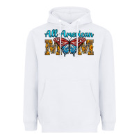 White All American Mom Butterfly Heavyweight Hoodie - LillyAllenDesigns